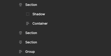 An example of Section group in Figma The figma levels organized